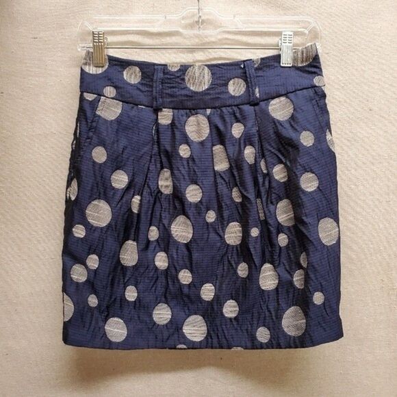 Charlotte Russe Navy and Silver Polka Dot Skirt in Size 0 - Picture 1 of 3